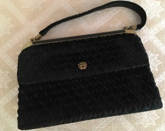 Vintage Cut Velvet Top Handle Bag
