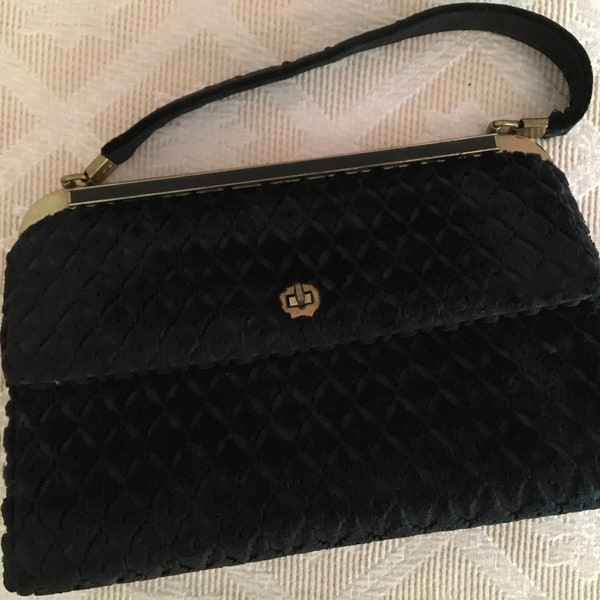 Vintage Cut Velvet Top Handle Bag