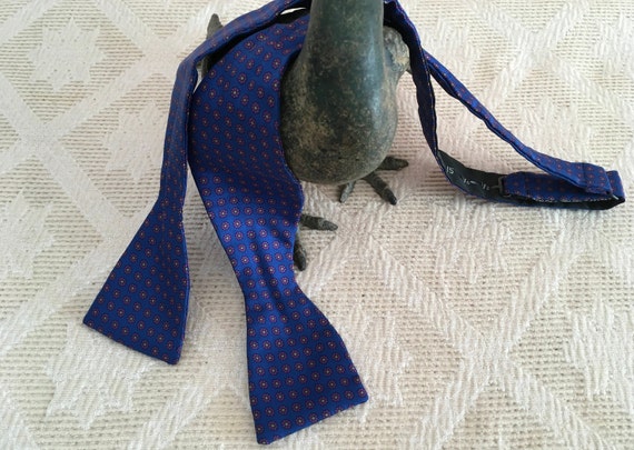 Royal Blue Patterned Bow Tie - image 1