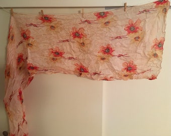 April Cornell Peach Poppy Scarf