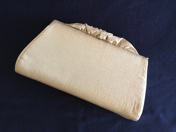 Gold Lame Ruffled Clutch - image 1