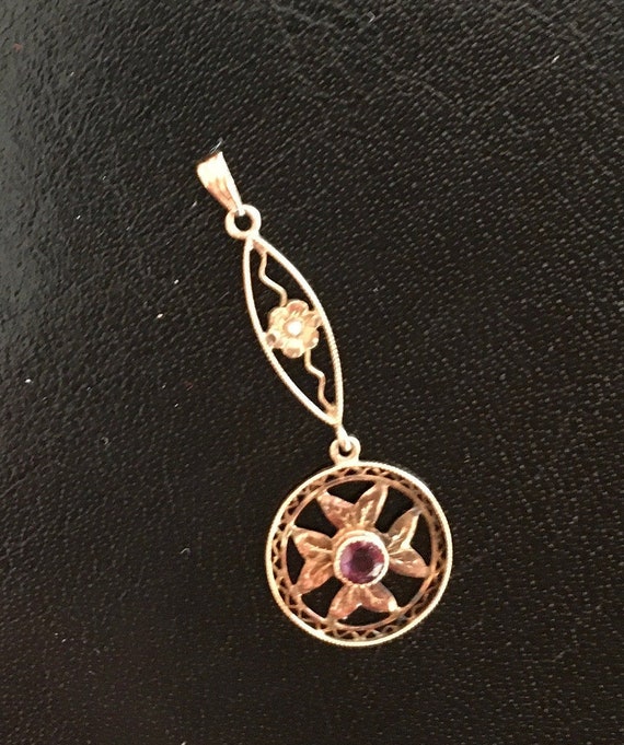 Tiny Antique Amethyst Pendant - image 2