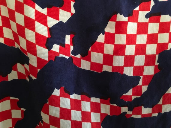 Red, White and Blue Houndstooth Check Scarf - image 5