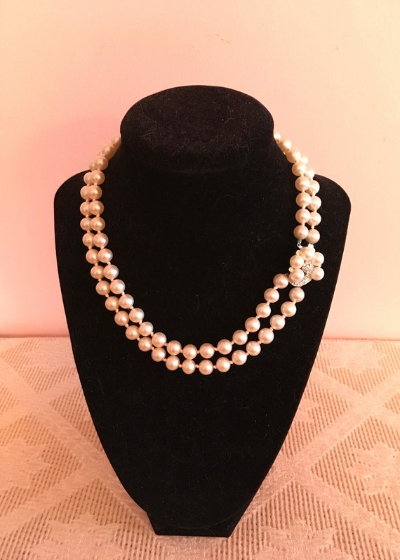 Double Strand Faux Pearl Choker