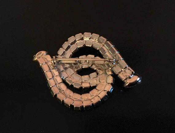 Broche Vintage Style Art Déco - Strass Sur Métal Argenté - Dimensions 5 X 1.3 Cm - Occasion, Parfaite Pour Un Look Rétro