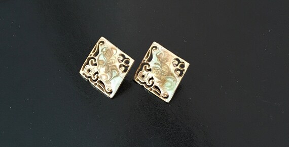 New Price! Open Work Enamel Earrings - image 4