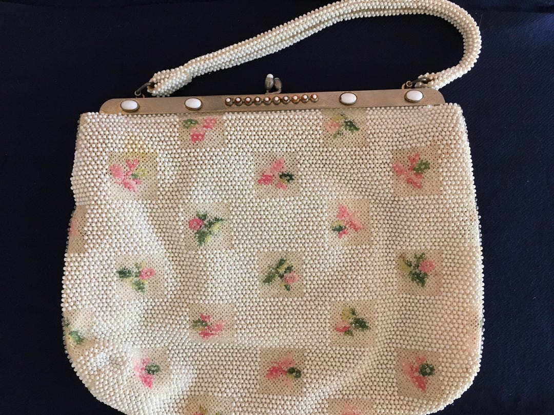 Large Lumared Petite Bead Flowered Bag