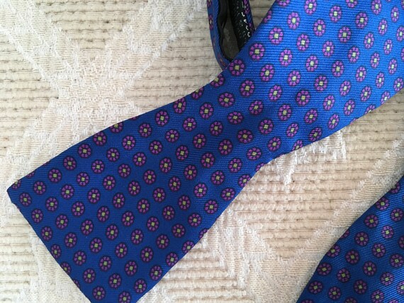 Royal Blue Patterned Bow Tie - image 3