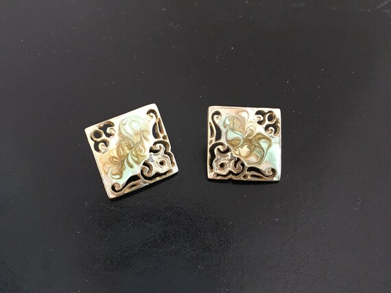 New Price! Open Work Enamel Earrings - image 2