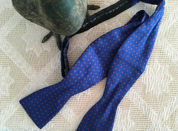 Royal Blue Patterned Bow Tie - image 2