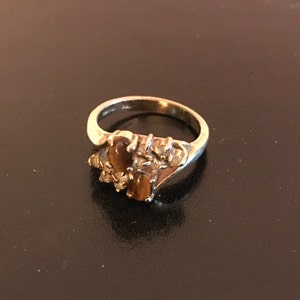 Tiger&#39;s Eye and Rhinestone Ring
