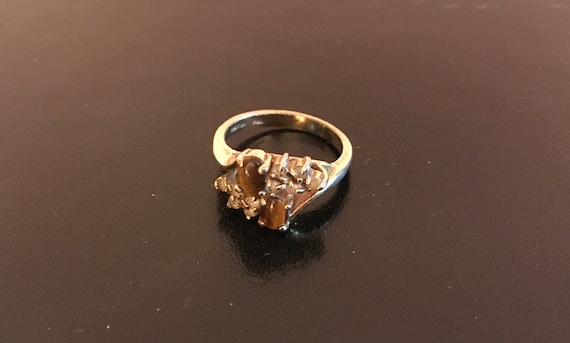 Tiger's Eye and Rhinestone Ring - image 1