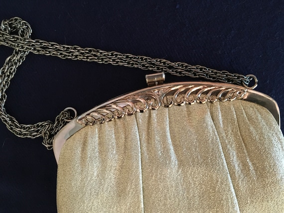 HL Gold Lame Bag with Fancy Frame - image 2