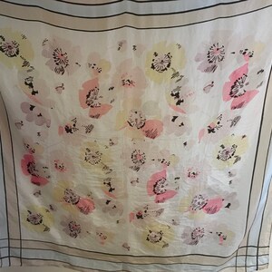 Vintage Pastel Floral Tissue Silk Scarf