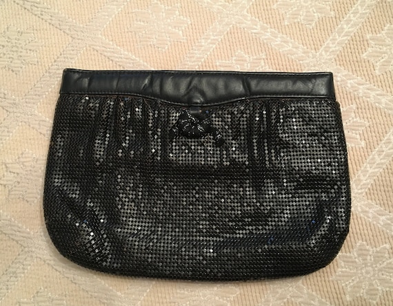 Whiting & Davis Black Mesh Clutch - image 1