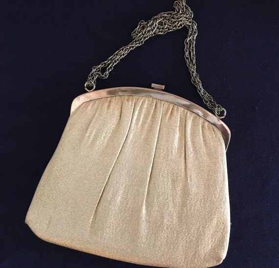 HL Gold Lame Bag with Fancy Frame - image 3