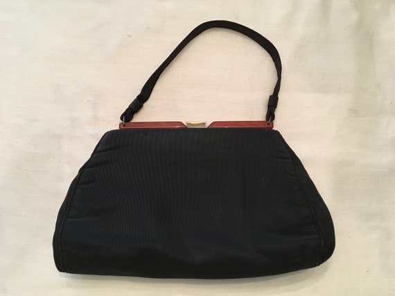 Vintage Garay Black Faille Bag - image 1