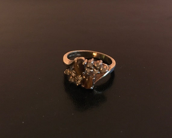 Tiger's Eye and Rhinestone Ring - image 6