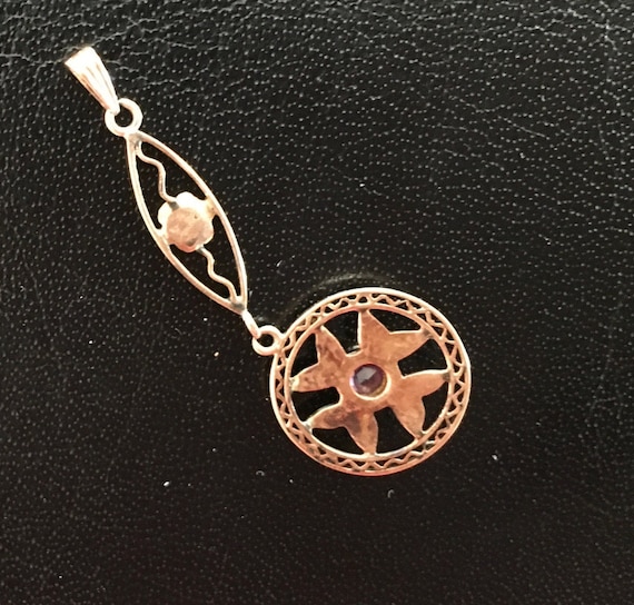 Tiny Antique Amethyst Pendant - image 3