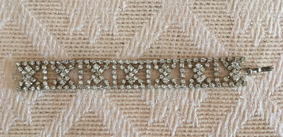 Wide Vintage Rhinestone Bracelet - image 5