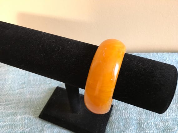 Orange Plastic Bangle Bracelet - image 3