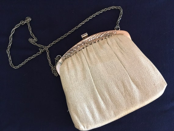 HL Gold Lame Bag with Fancy Frame - image 8