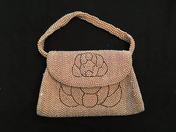 Vintage Faux Pearl Evening Bag - image 1