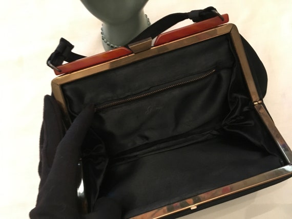 Vintage Garay Black Faille Bag - image 7