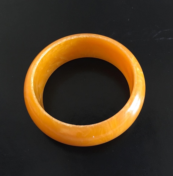 Orange Plastic Bangle Bracelet - image 1