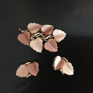 Coro Beige and Brown Leaf Demi Parure