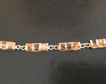 ヴィンテージ メキシカン シルバー タイガーアイ ブレスレット - Etsy 日本
