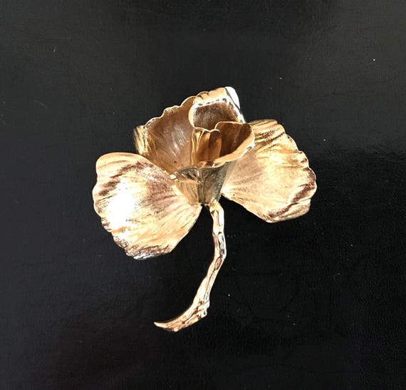 Valenza Gold Rose Brooch