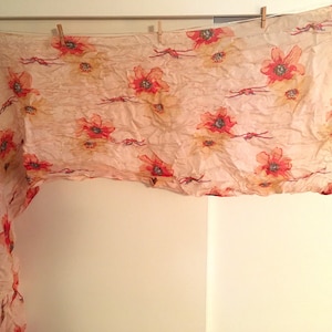 April Cornell Peach Poppy Scarf