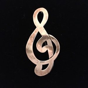 New Price! Vintage Silver Treble Clef Brooch