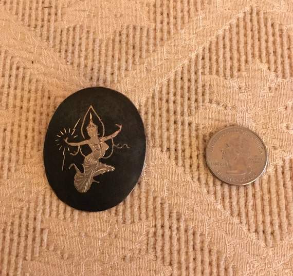 Silver Thai Dancer Brooch - image 5