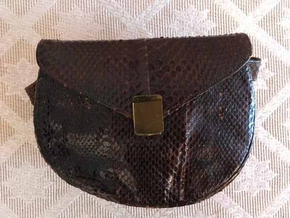 Marge Sherwood Black Lizard Embossed Leather Grandma Tote Bag at