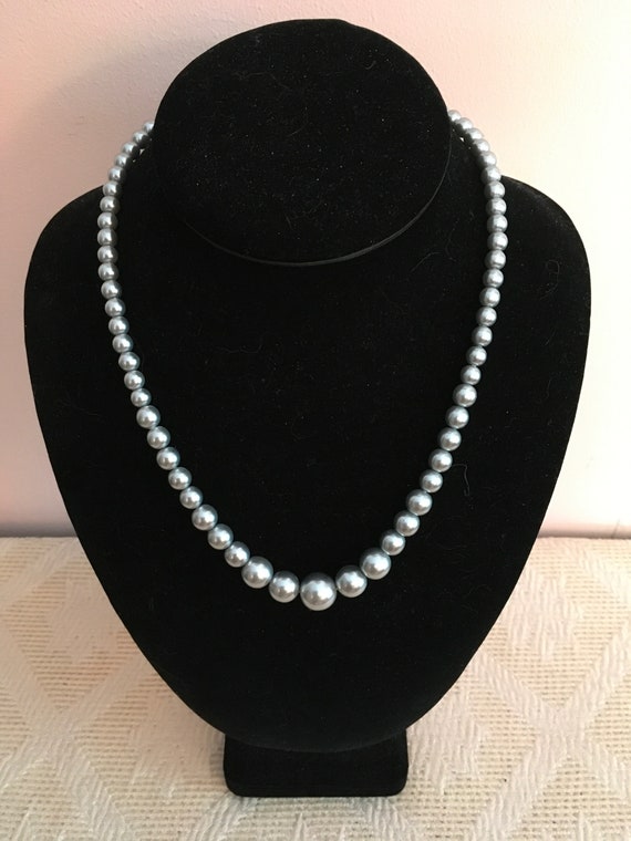 Gray Graduated Faux Pearls - image 1