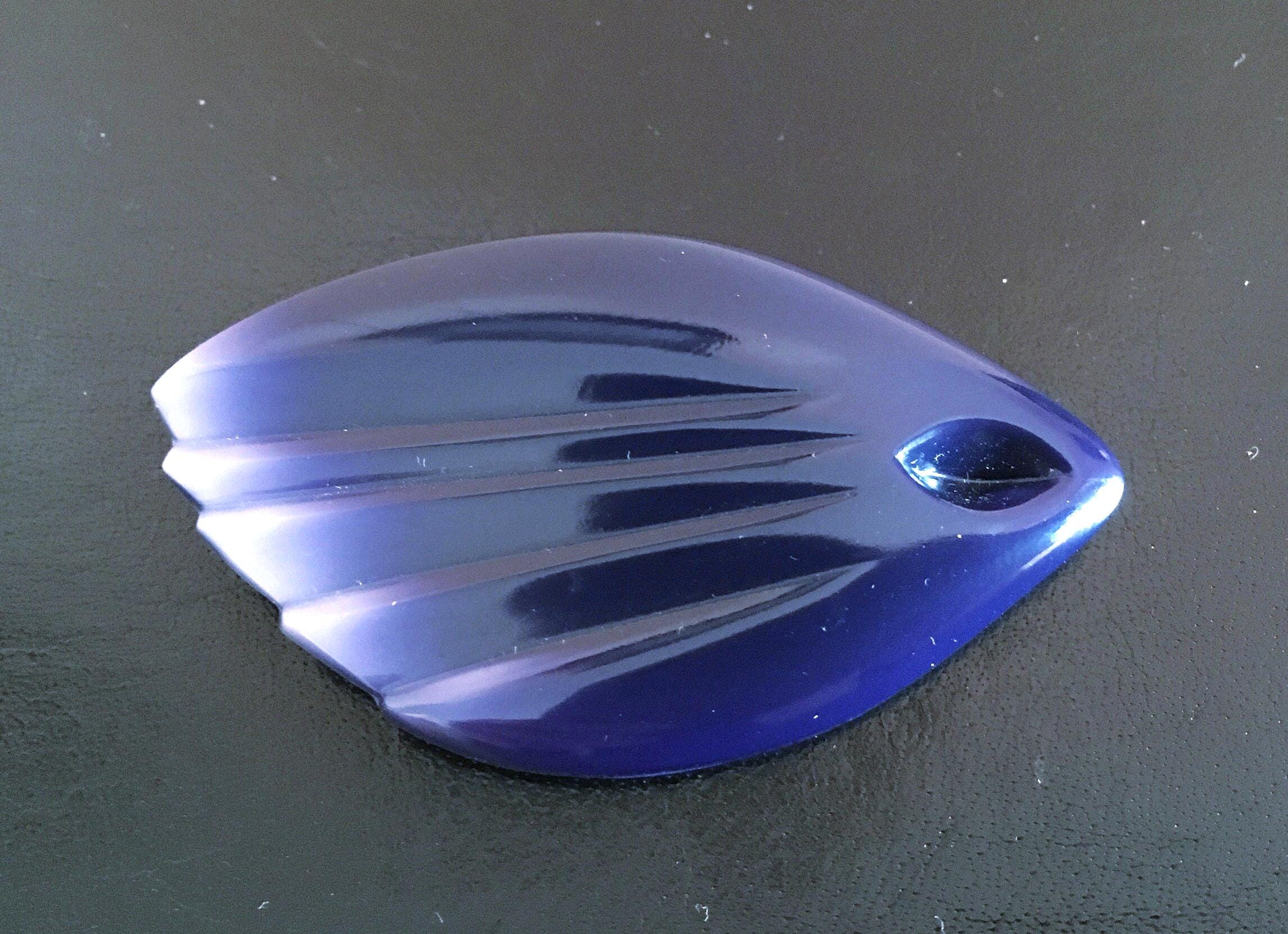 Czech製 ヴィンテージブローチ flower コバルトブルーガラス