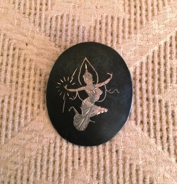 Silver Thai Dancer Brooch - image 1