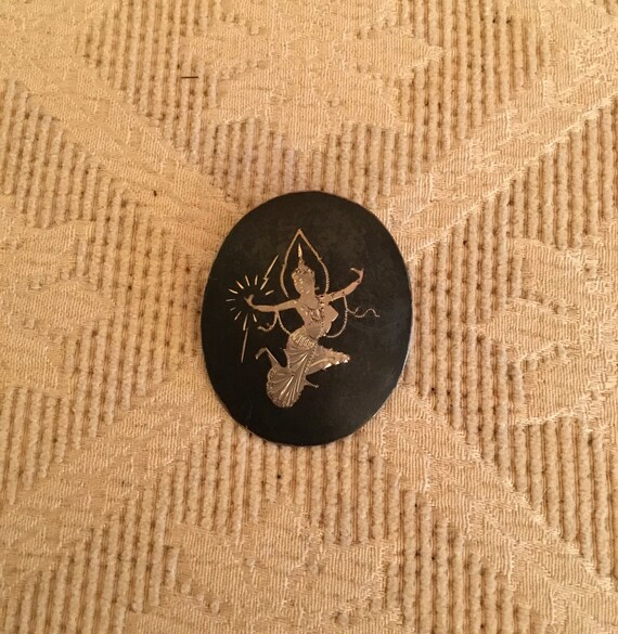 Silver Thai Dancer Brooch - image 3