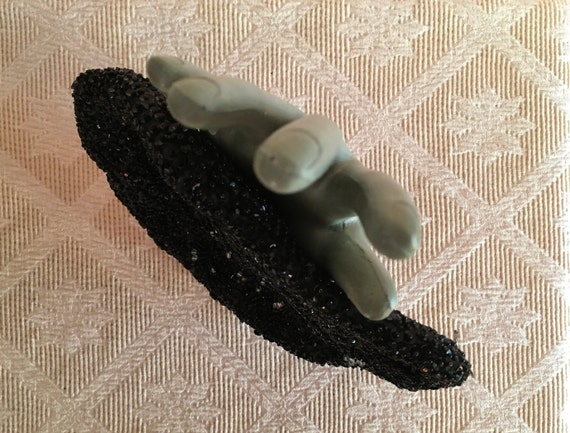 Vintage Black Beaded Evening Bag - image 4