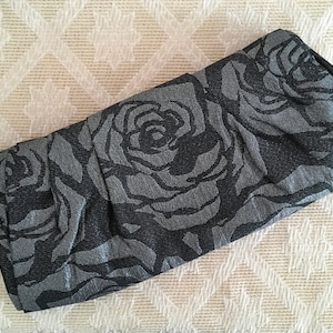 Express Silver and Black Sparkle Clutch