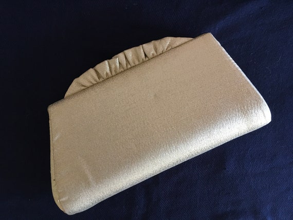 Gold Lame Ruffled Clutch - image 2