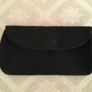 Black Beaded Clutch