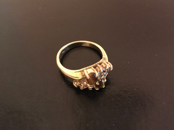 Tiger's Eye and Rhinestone Ring - image 3