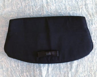 Black Fold-over Clutch with Bow
