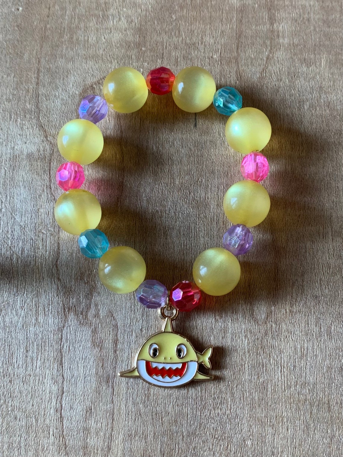 Kids Stretchy Multi Colored Shark Charm Bracelets | Etsy