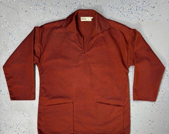 1970s〜1980s VINTAGE FISHERMAN SMOCK Vintage 70-80s French Blue Cotton Deadstock Fisherman Smock
