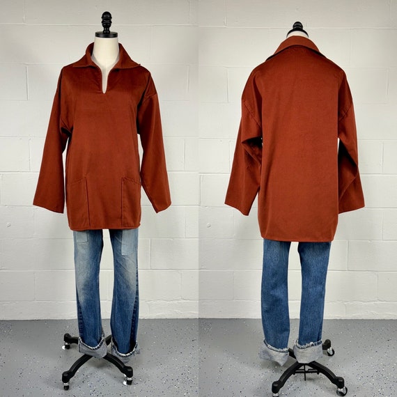 Vintage 70s Kinsale Ireland Rust Fishermans Smock Popover