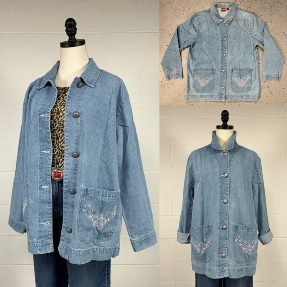 Vintage 1980's Women's Southwestern Blue Stonewas… - image 1